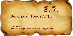Berghold Tonuzóba névjegykártya